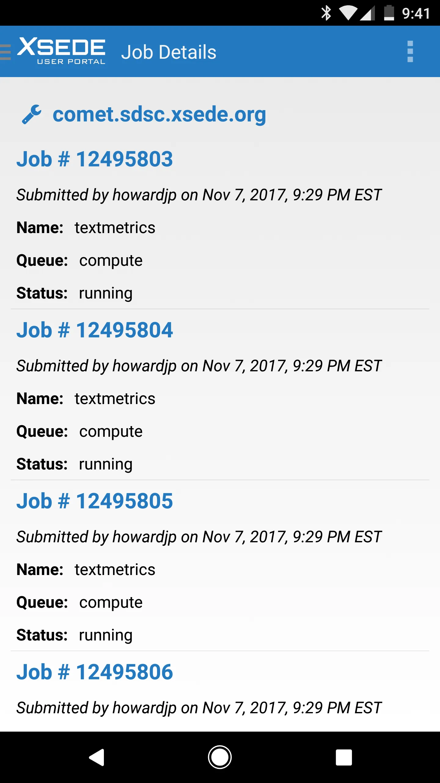 XSEDE Android Application
